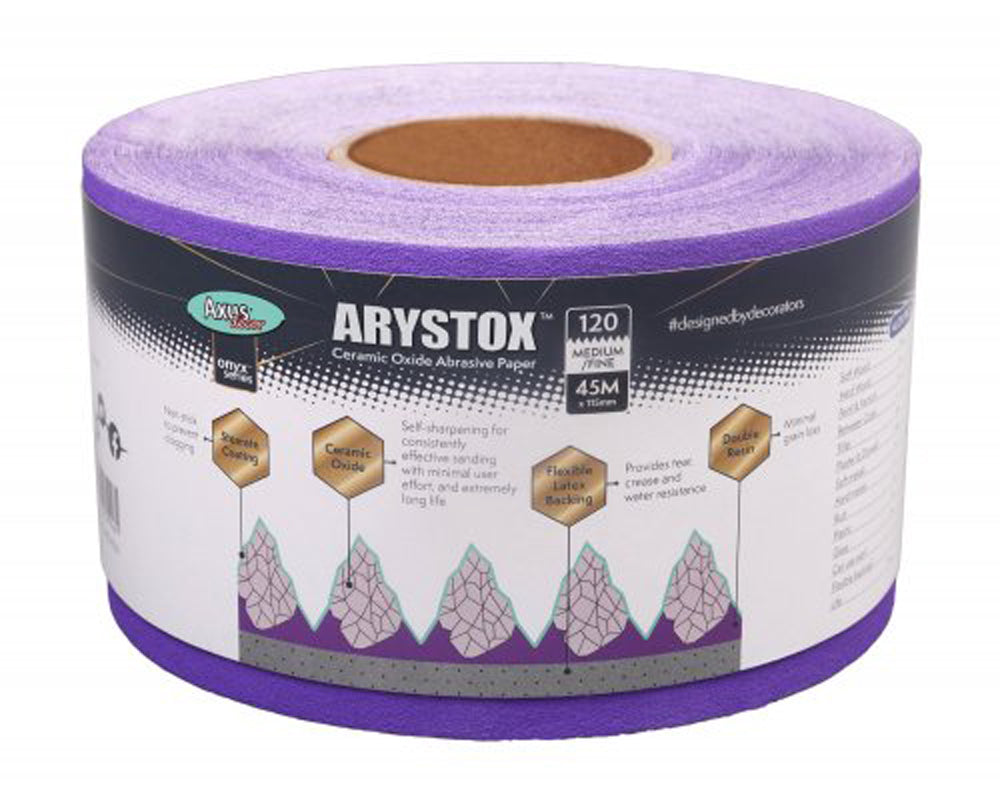 Arystox Ceramic Oxide Abrasive Paper, Grit 120, (onyx series) 45m x 115mm