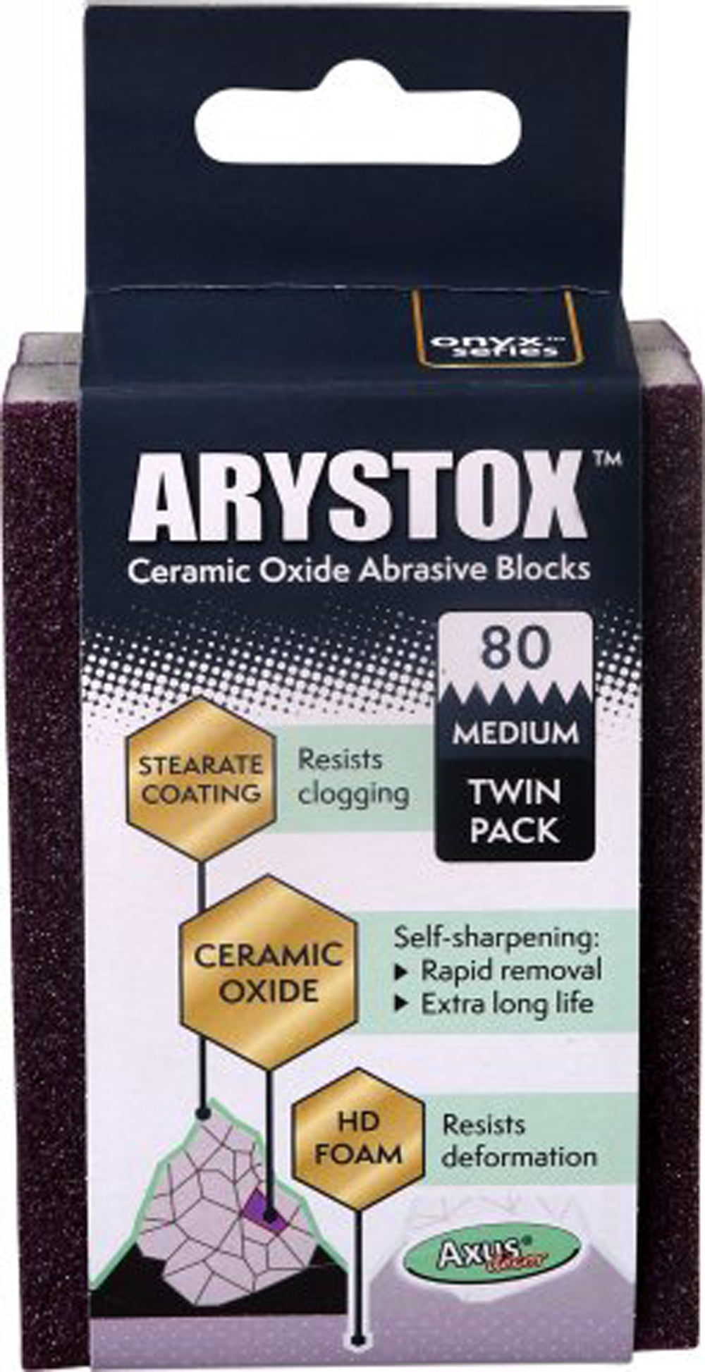 Arystox Ceramic Oxide Abrasive Blocks (Twin Pack), Grit 120, (onyx series) 0