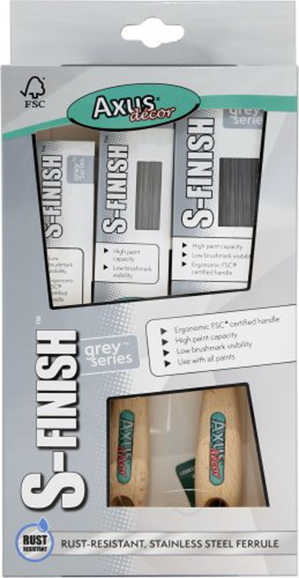 S-Finish Brush Set, (grey series) Set of 3 (1