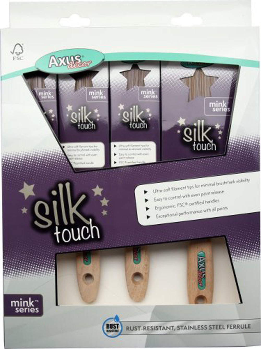 Silk Touch 4 Brush Set, (mink series) Set of 4 (1.5