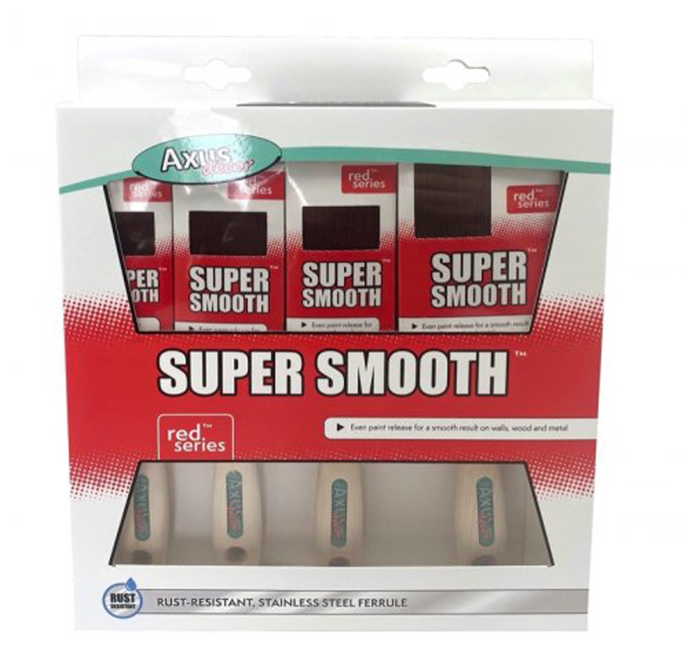 Super Smooth Brush Set, (red series) Set of 4 (1.5