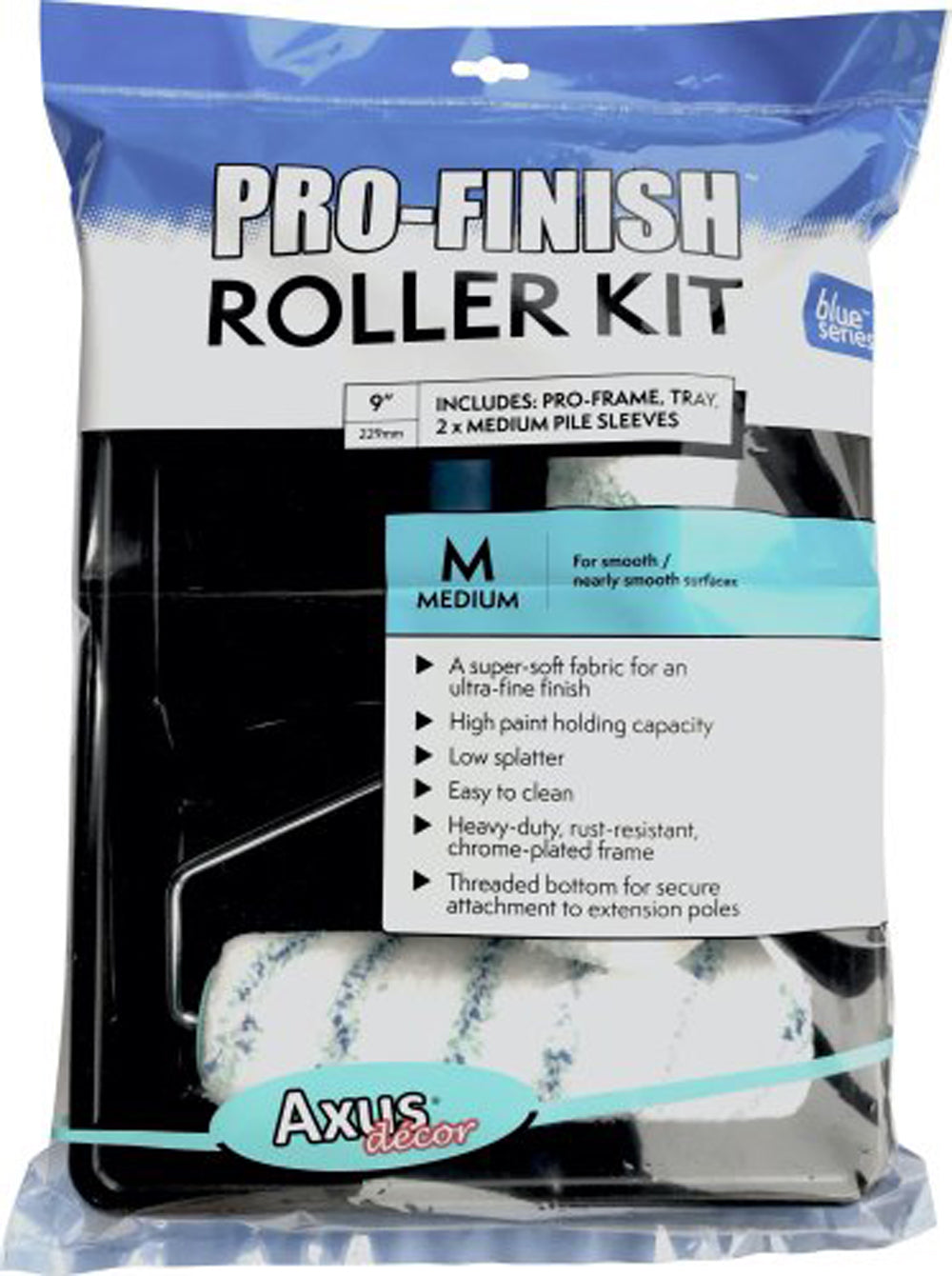 Pro-Finish Roller Kit (2 x Rollers, Tray & Frame), (blue series) 9