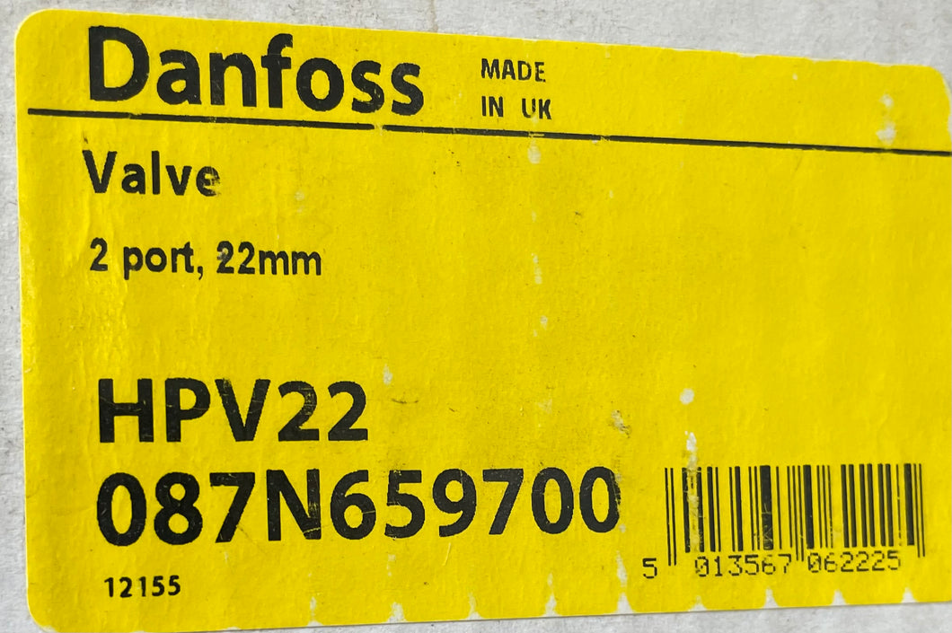 Danfoss HPV22 2-Port Valve Body 22mm